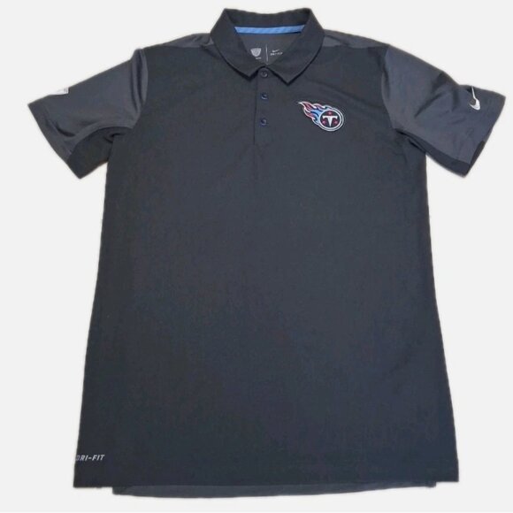 Nike Tennessee Titans Polo Shirt Mens Medium Dri-Fit NFL Equipment Gray Training - Picture 1 of 10